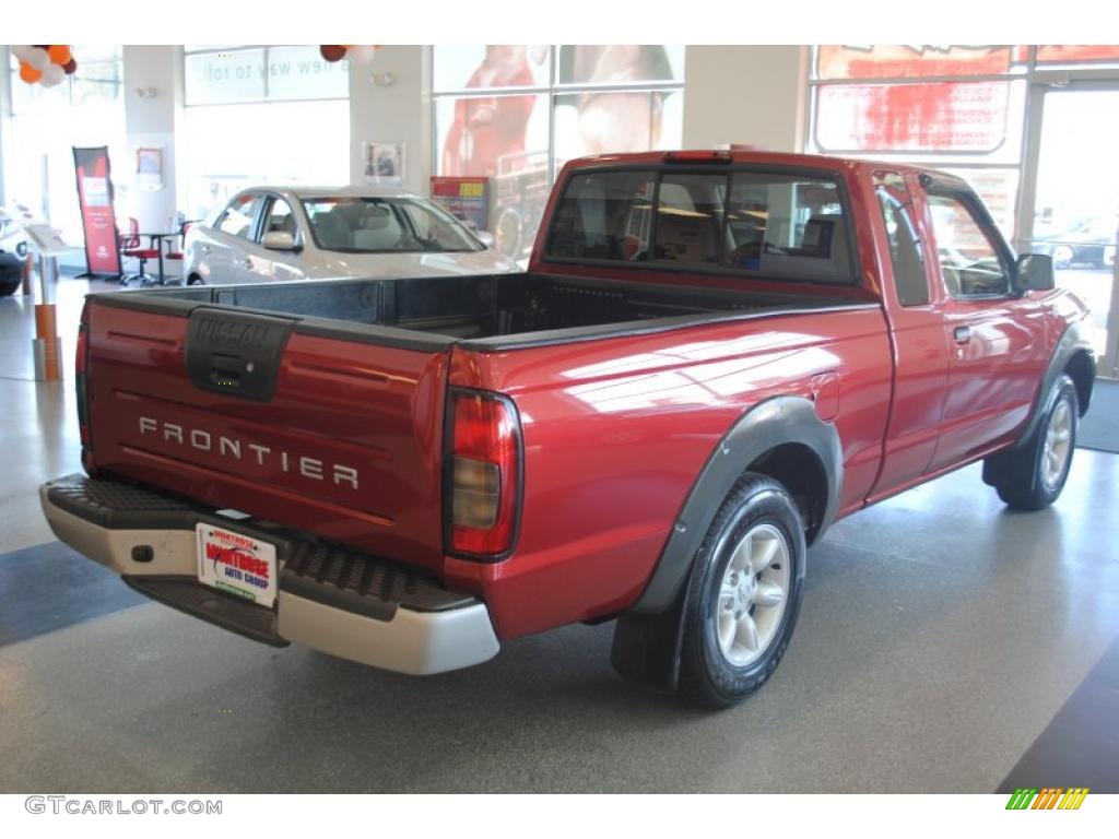 2001 Frontier XE King Cab - Salsa Red Metallic / Black photo #7