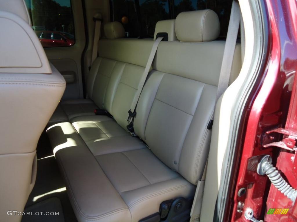 2005 F150 Lariat SuperCab 4x4 - Dark Toreador Red Metallic / Tan photo #7