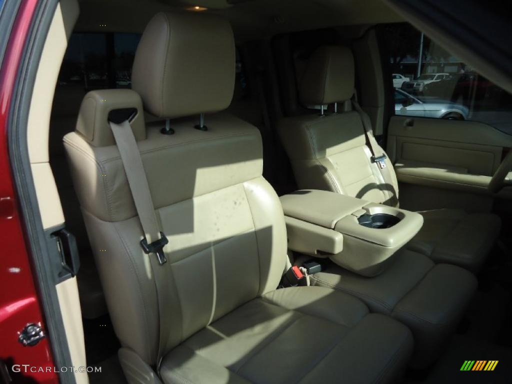 2005 F150 Lariat SuperCab 4x4 - Dark Toreador Red Metallic / Tan photo #17