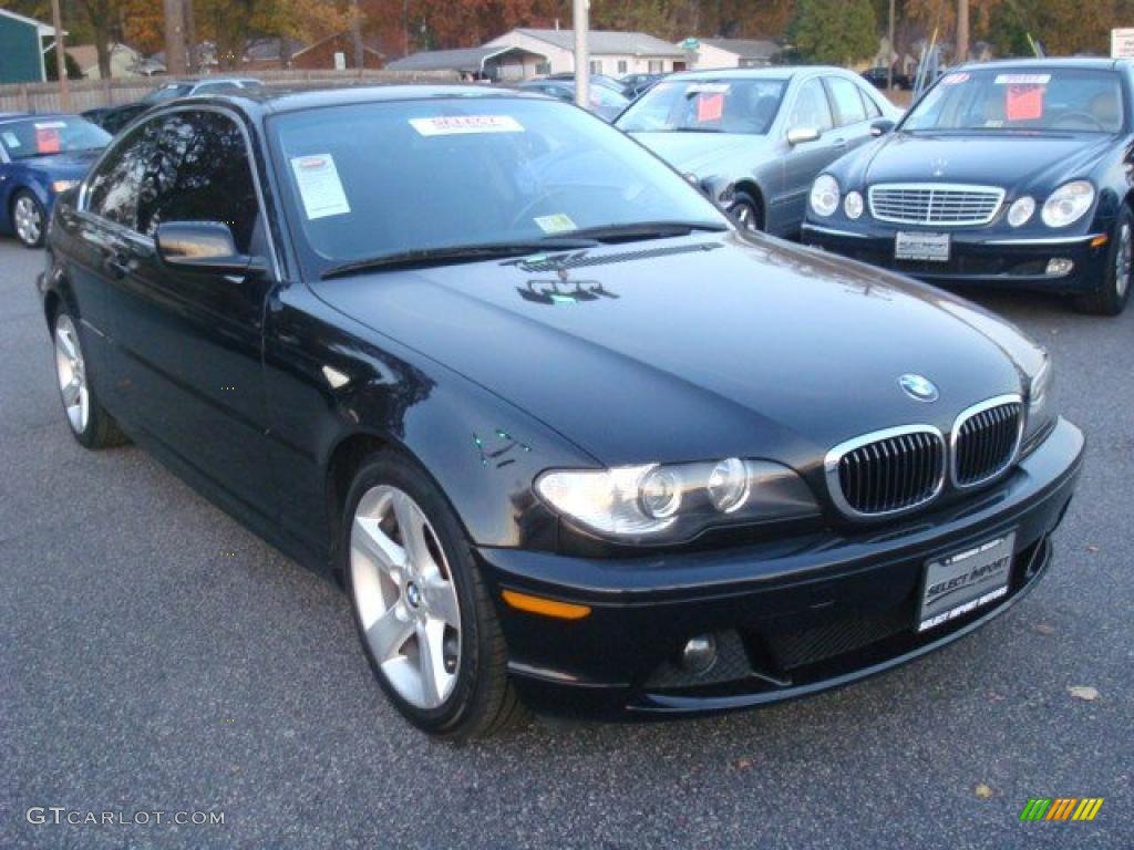 2004 3 Series 325i Coupe - Black Sapphire Metallic / Black photo #7