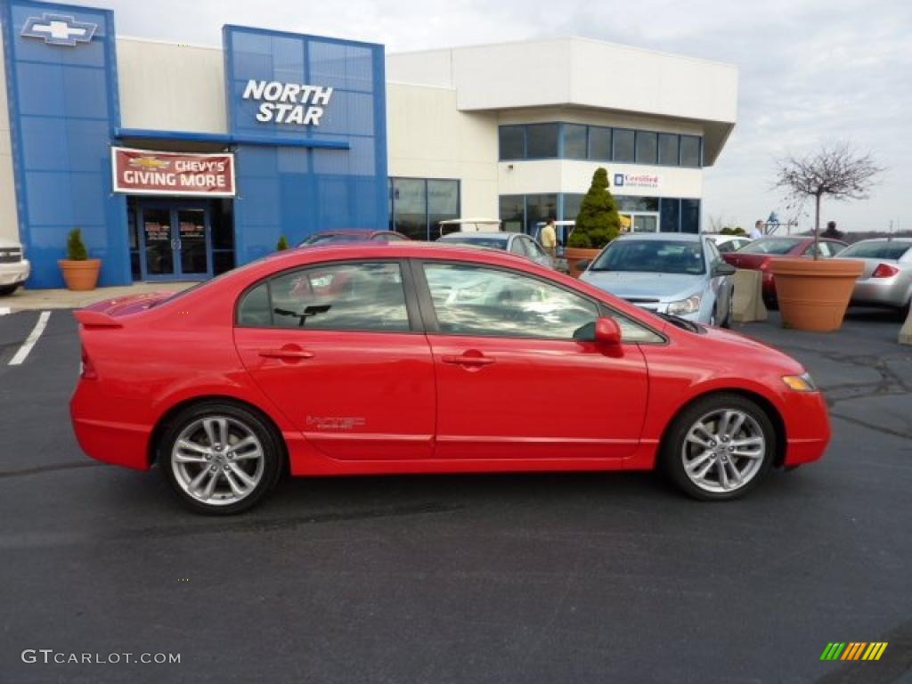 2007 Civic Si Sedan - Rallye Red / Black photo #2