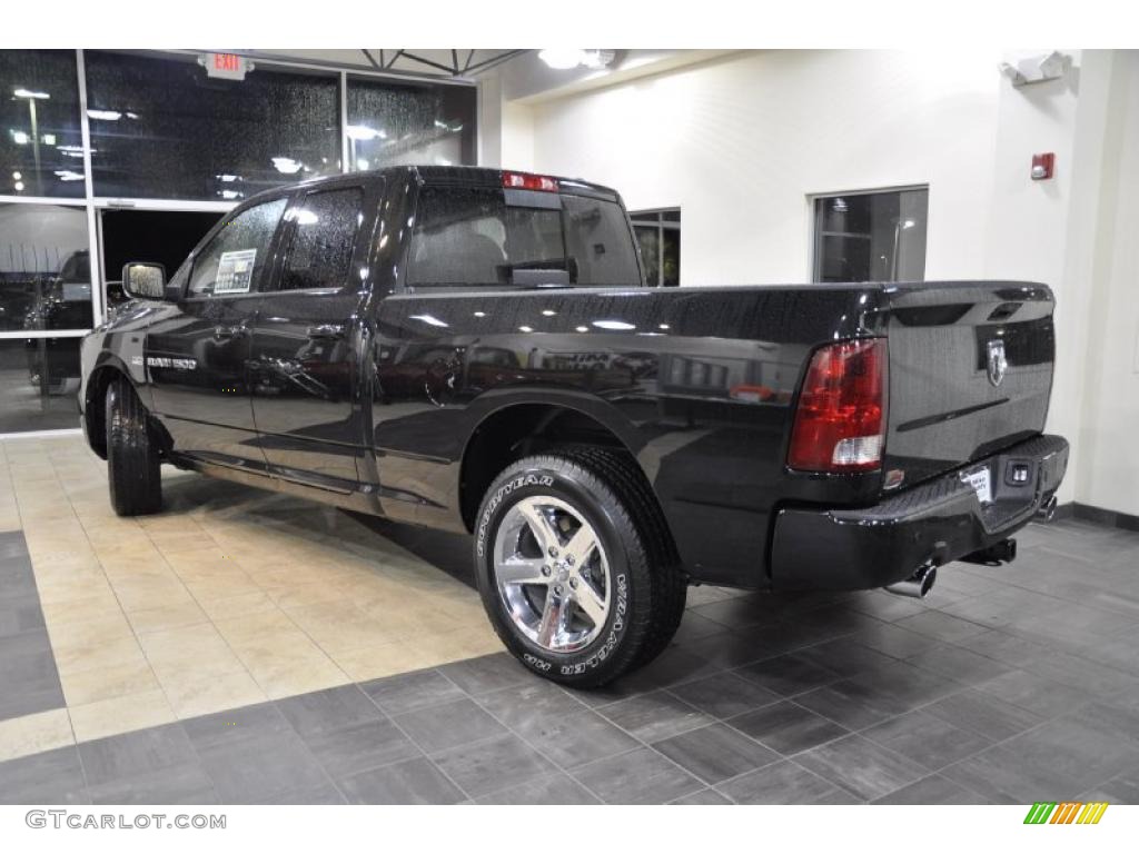 2011 Ram 1500 Sport Quad Cab - Brilliant Black Crystal Pearl / Dark Slate Gray photo #9