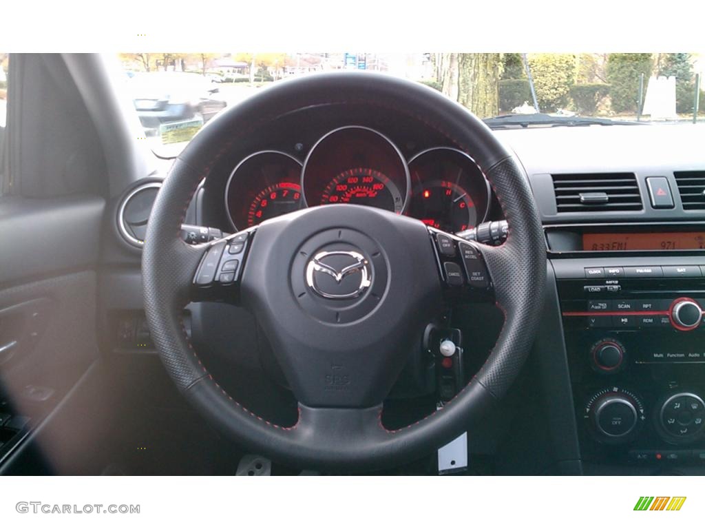 2008 Mazda MAZDA3 MAZDASPEED Sport Black Steering Wheel Photo #40451209