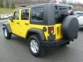 2008 Detonator Yellow Jeep Wrangler Unlimited Rubicon 4x4  photo #4