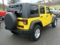 2008 Detonator Yellow Jeep Wrangler Unlimited Rubicon 4x4  photo #6