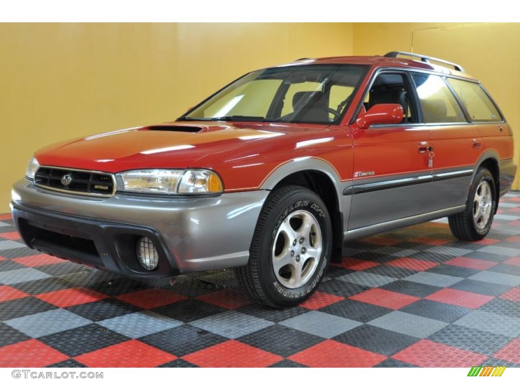 1998 Legacy Outback Limited Wagon - Rio Red / Black photo #2
