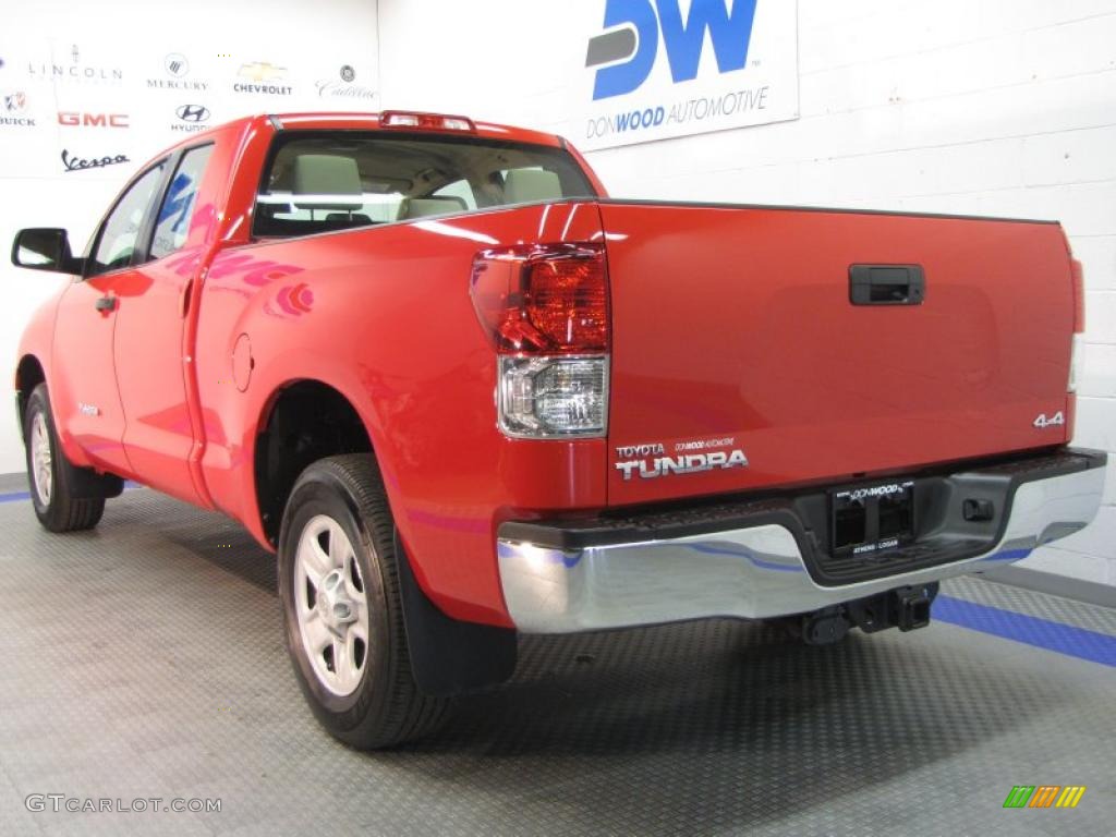2010 Tundra Double Cab 4x4 - Radiant Red / Sand Beige photo #4