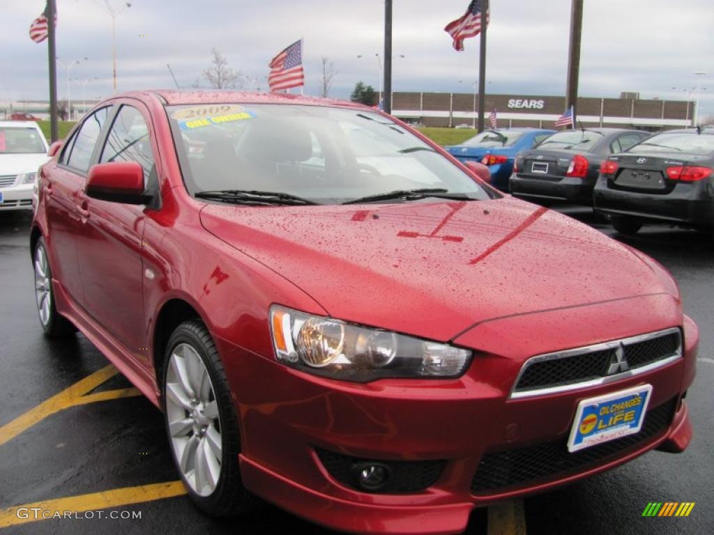 2009 Lancer GTS - Rally Red Pearl / Black photo #20