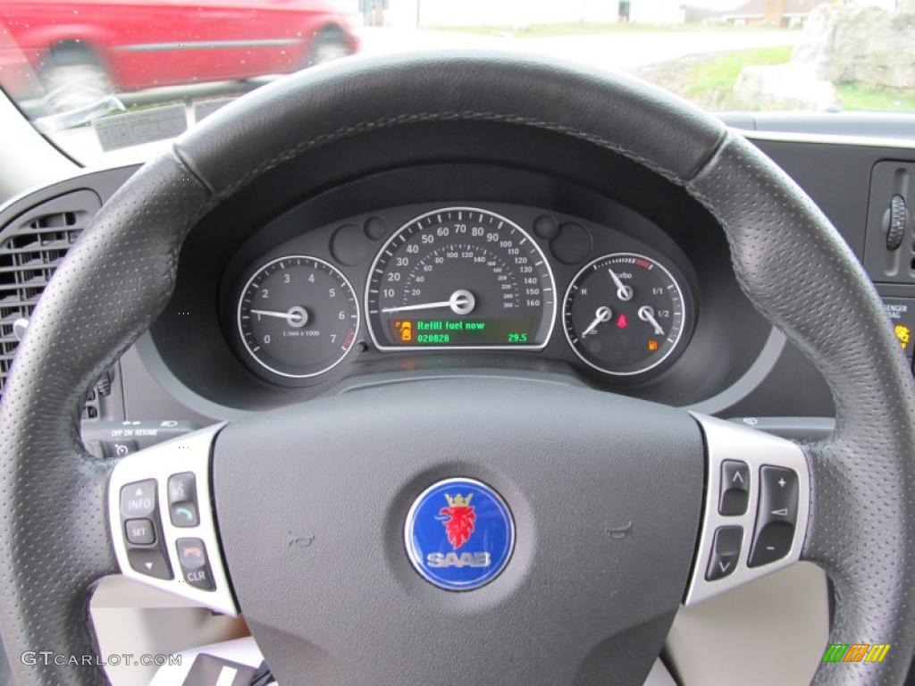 2008 Saab 9-3 2.0T Convertible Parchment Steering Wheel Photo #40465971