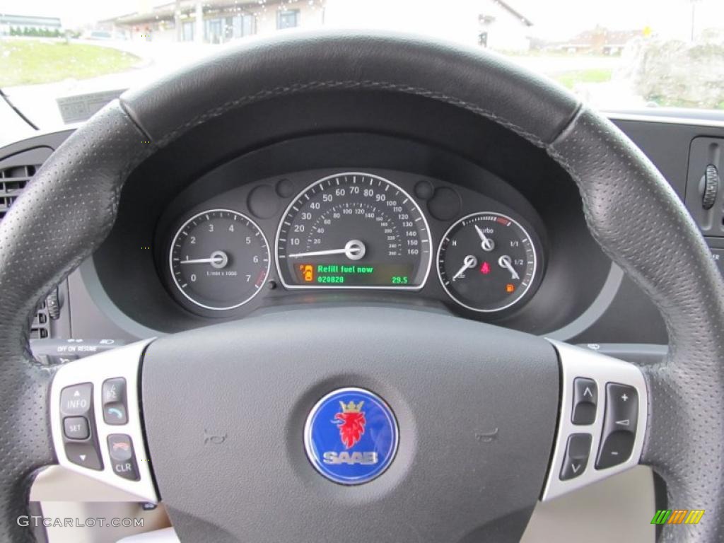 2008 Saab 9-3 2.0T Convertible Parchment Steering Wheel Photo #40466015