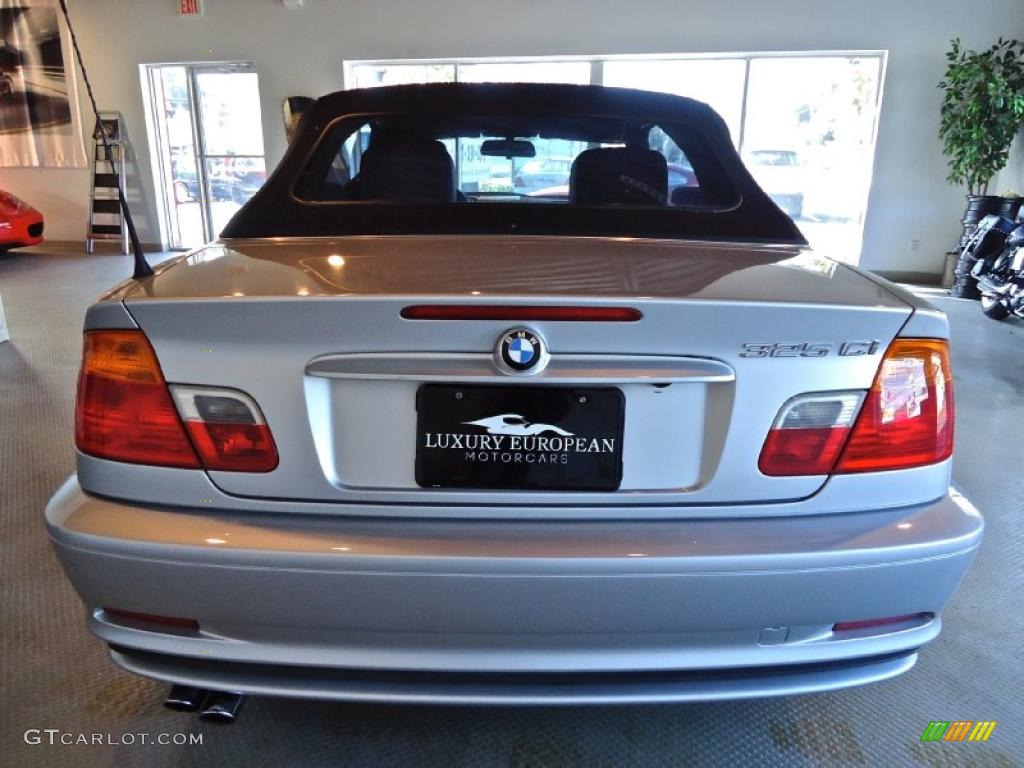 2001 3 Series 325i Convertible - Titanium Silver Metallic / Black photo #13