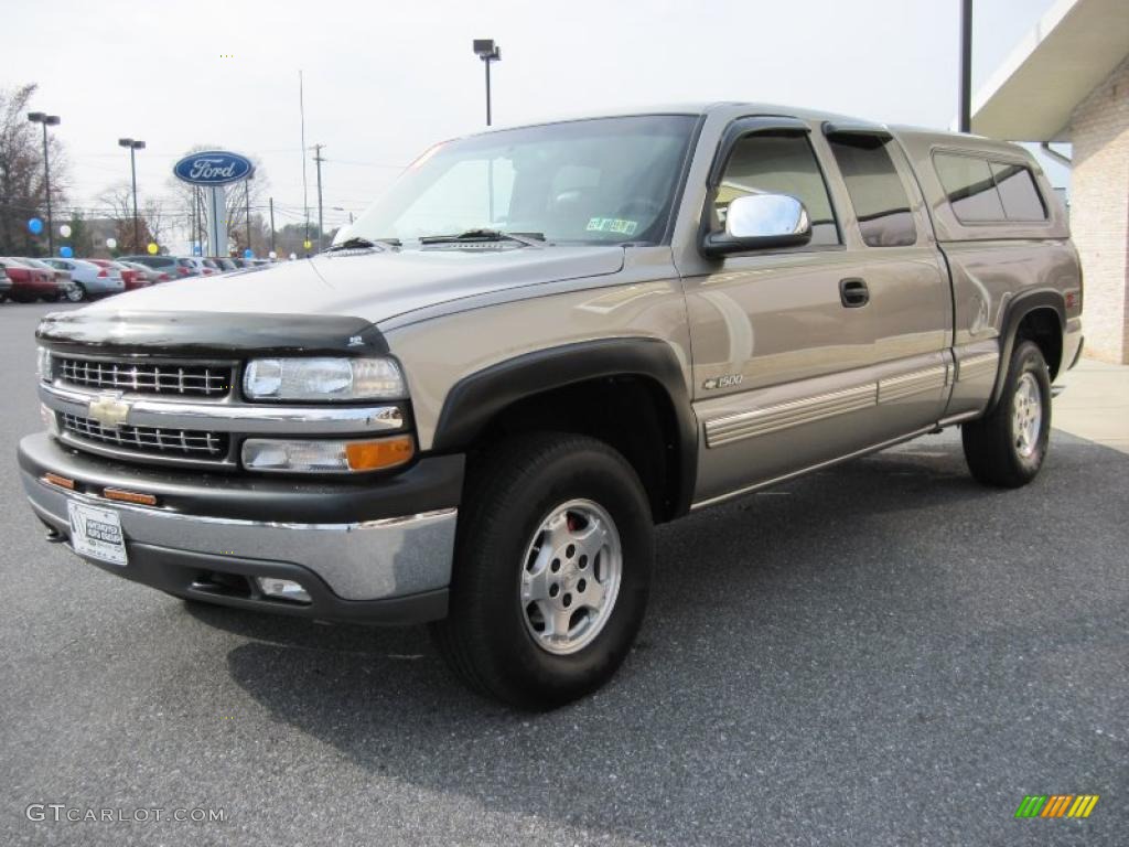 2000 Silverado 1500 LT Extended Cab 4x4 - Light Pewter Metallic / Medium Gray photo #3