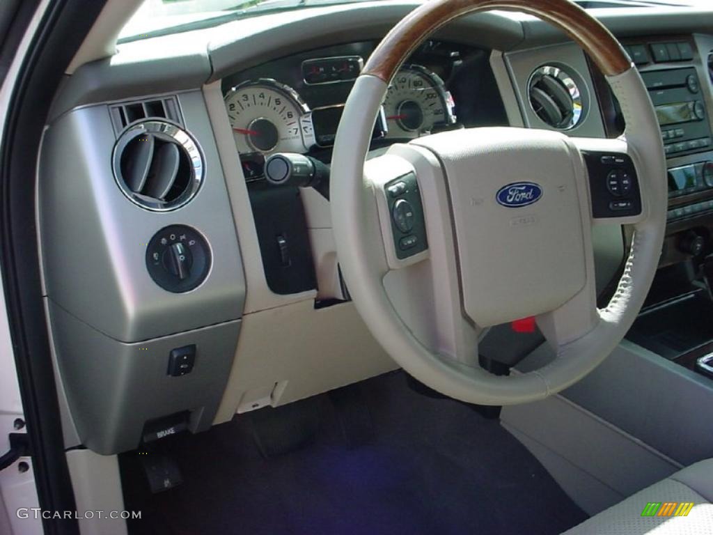 2007 Ford Expedition EL Limited Stone Steering Wheel Photo #40474181