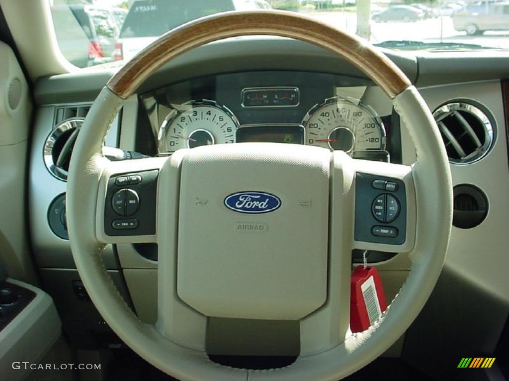 2007 Ford Expedition EL Limited Stone Steering Wheel Photo #40474293