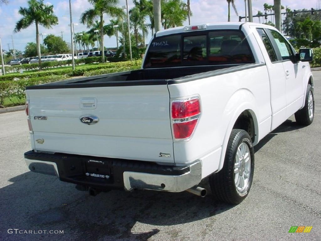 2010 F150 Lariat SuperCab - White Platinum Metallic Tri Coat / Tan photo #6