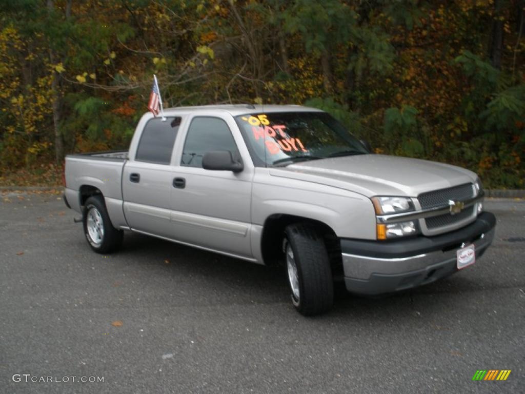 2005 Silverado 1500 LS Crew Cab - Silver Birch Metallic / Medium Gray photo #1