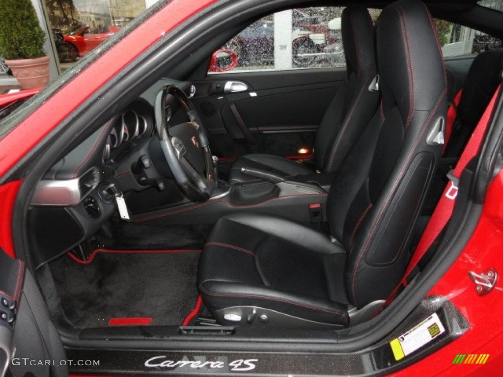 Black Interior 2008 Porsche 911 Carrera 4S Coupe Photo #40482046