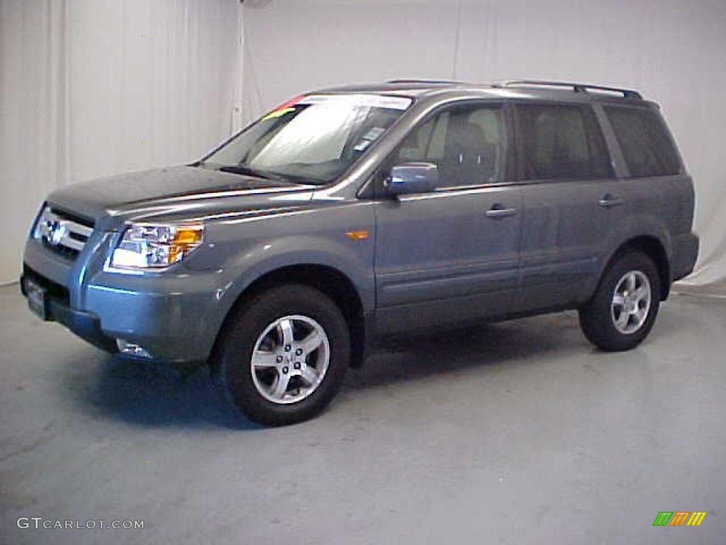 2008 Pilot EX-L 4WD - Steel Blue Metallic / Gray photo #3