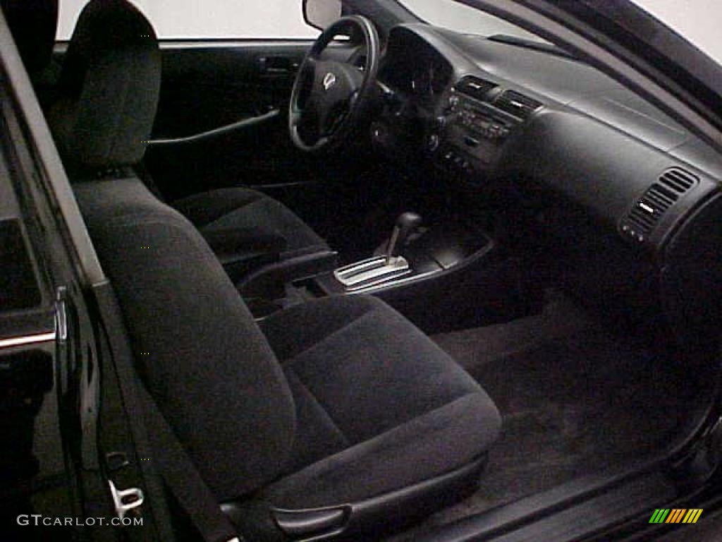 2004 Civic LX Coupe - Nighthawk Black Pearl / Black photo #14