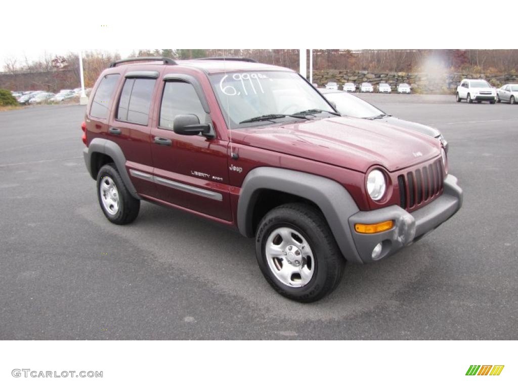 2002 Liberty Sport 4x4 - Dark Garnet Red Pearlcoat / Dark Slate Gray photo #3