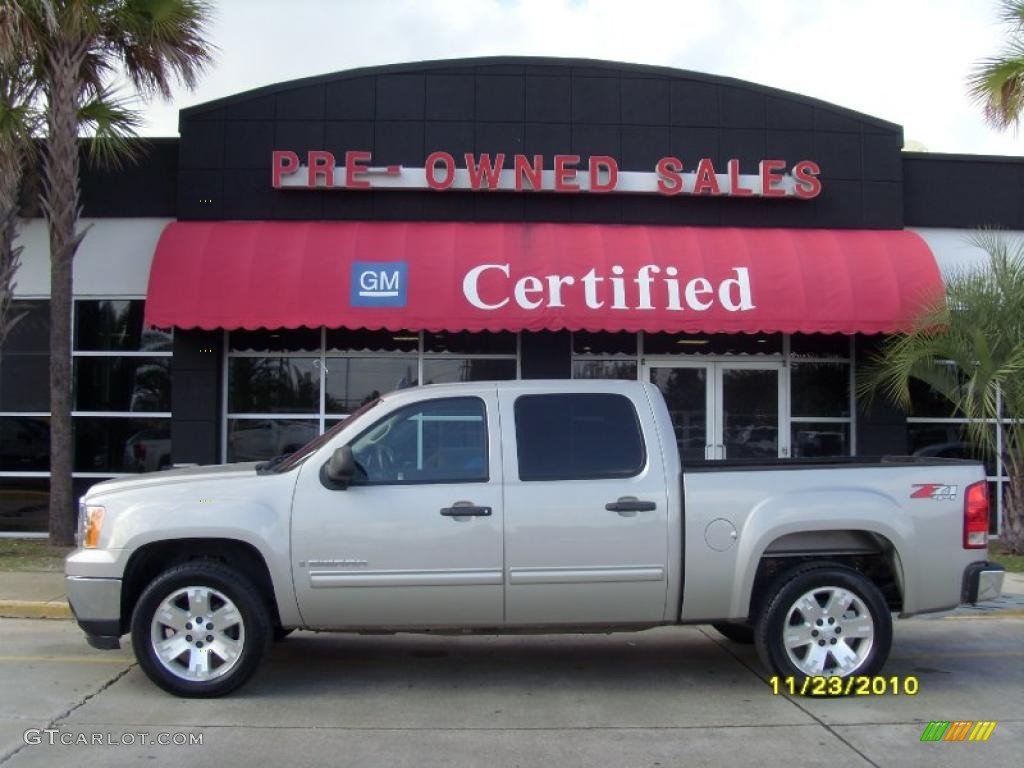 2008 Sierra 1500 SLE Crew Cab 4x4 - Silver Birch Metallic / Ebony photo #1