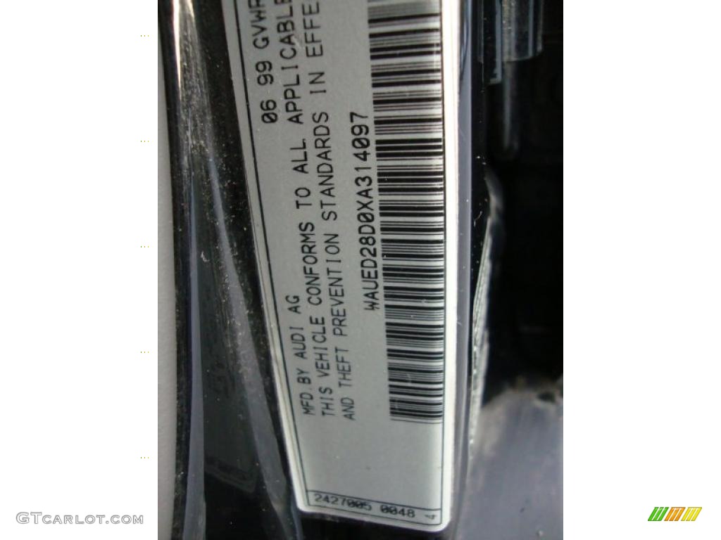 1999 A4 2.8 quattro Sedan - Brilliant Black / Onyx photo #58