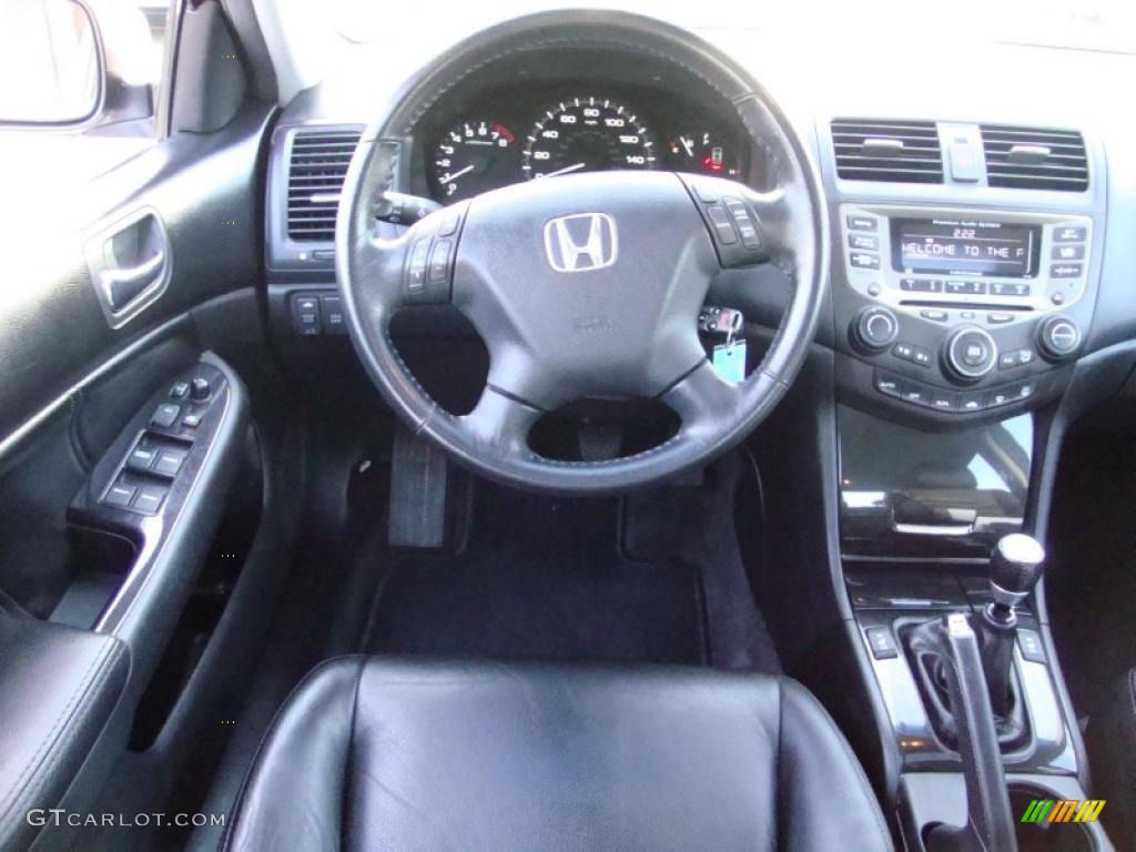 2006 Honda Accord EX-L V6 Sedan Black Steering Wheel Photo #40492286