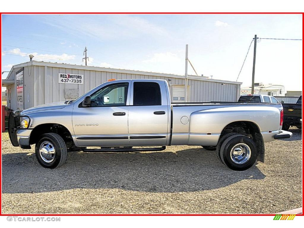 2005 Ram 3500 SLT Quad Cab 4x4 Dually - Bright Silver Metallic / Dark Slate Gray photo #2