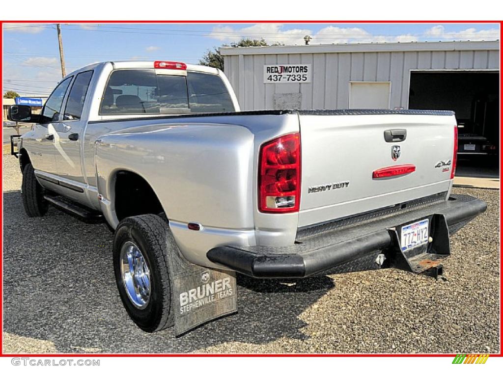 2005 Ram 3500 SLT Quad Cab 4x4 Dually - Bright Silver Metallic / Dark Slate Gray photo #3