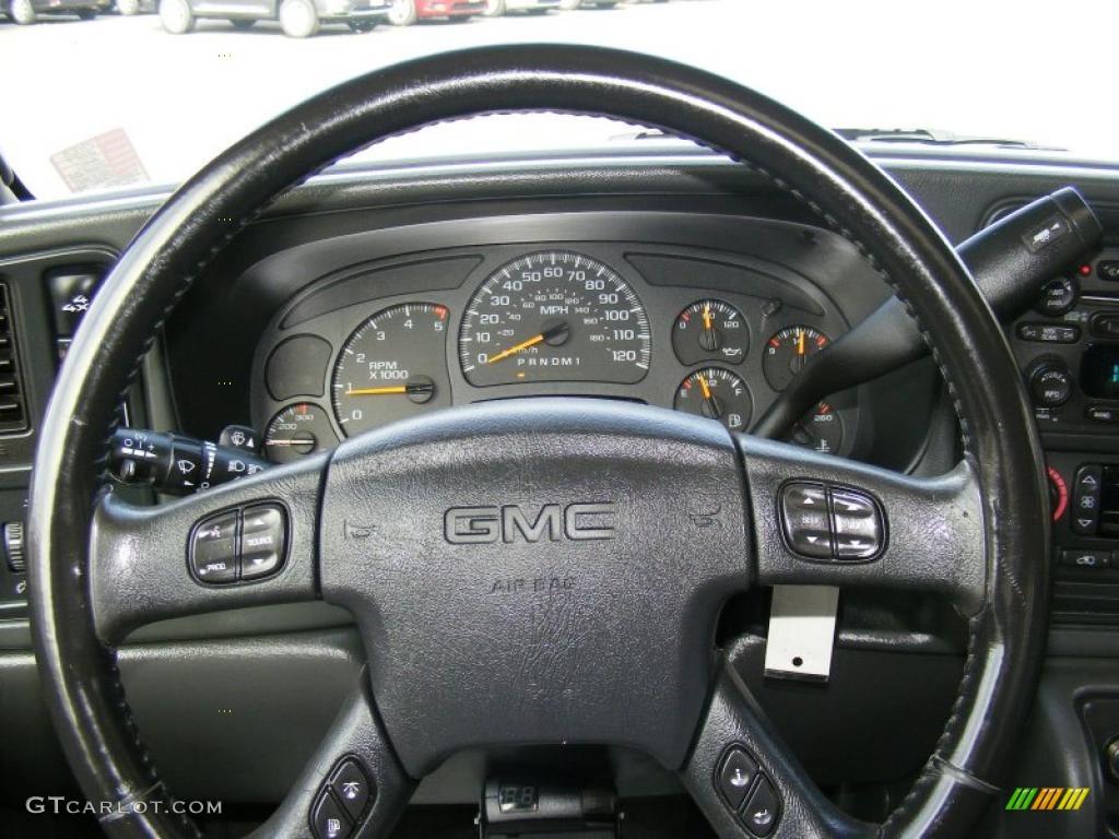 2007 GMC Sierra 3500HD SLT Crew Cab 4x4 Dually Ebony Black Steering Wheel Photo #40499158