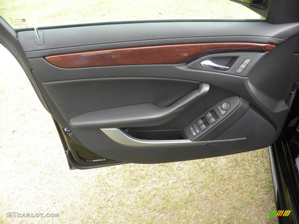 2010 Cadillac CTS 3.0 Sedan Ebony Door Panel Photo #40499202