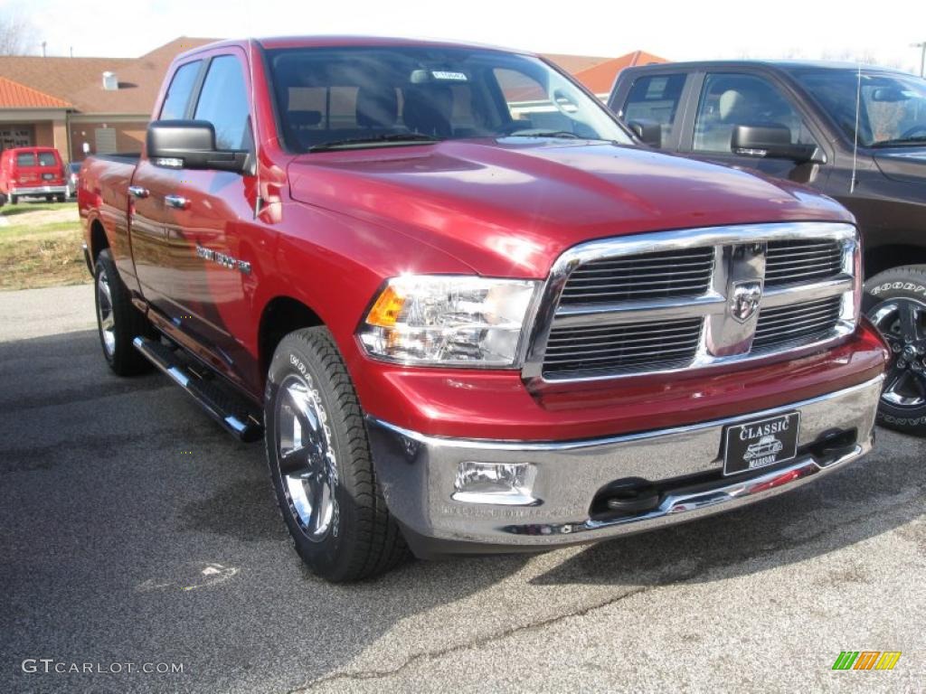 2011 Ram 1500 Big Horn Quad Cab 4x4 - Deep Cherry Red Crystal Pearl / Dark Slate Gray/Medium Graystone photo #3