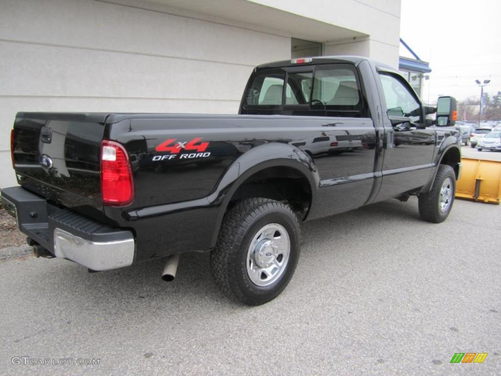 2008 F250 Super Duty XLT Regular Cab 4x4 - Black / Medium Stone photo #3