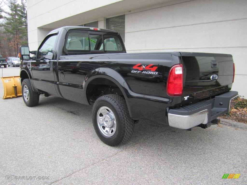 2008 F250 Super Duty XLT Regular Cab 4x4 - Black / Medium Stone photo #13