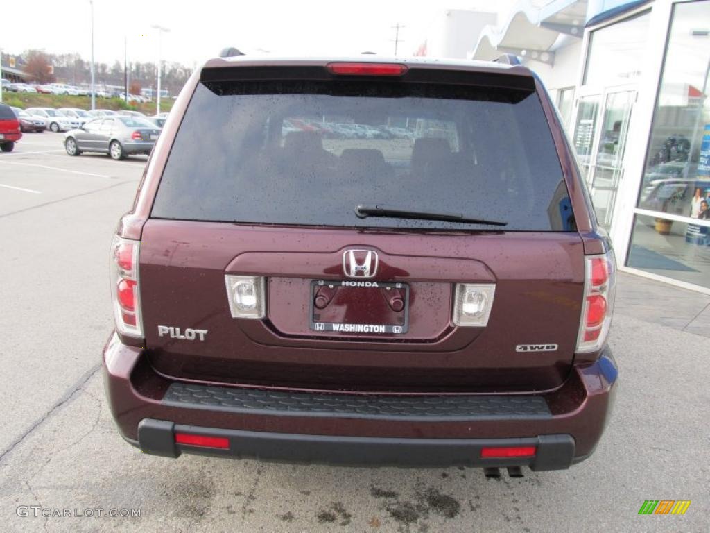 2008 Pilot Special Edition 4WD - Dark Cherry Pearl / Gray photo #5