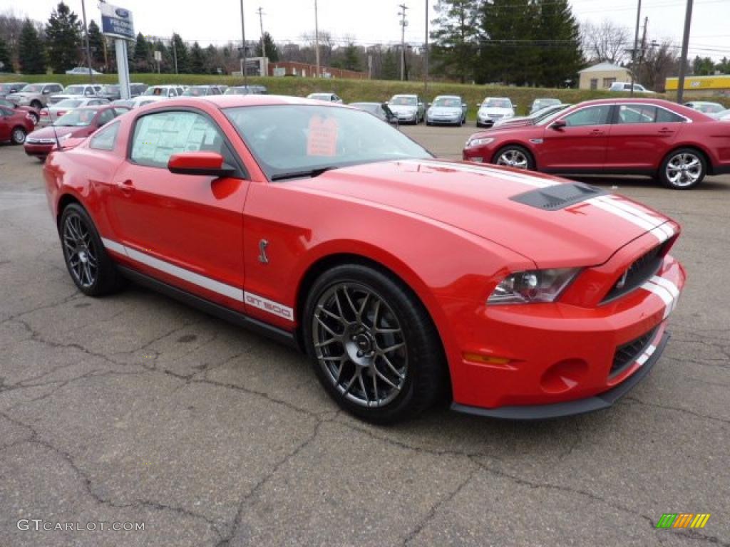 2011 Mustang Shelby GT500 SVT Performance Package Coupe - Race Red / Charcoal Black/White photo #6