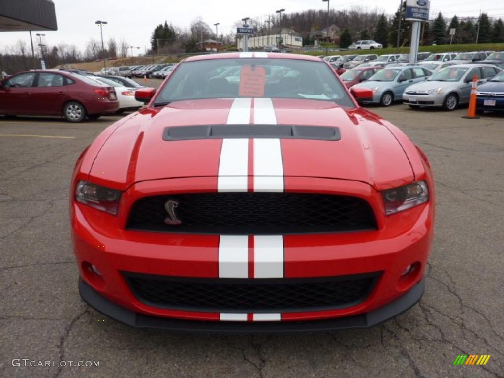 2011 Mustang Shelby GT500 SVT Performance Package Coupe - Race Red / Charcoal Black/White photo #7