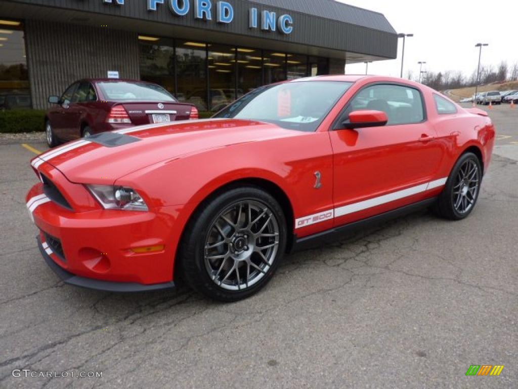 2011 Mustang Shelby GT500 SVT Performance Package Coupe - Race Red / Charcoal Black/White photo #8