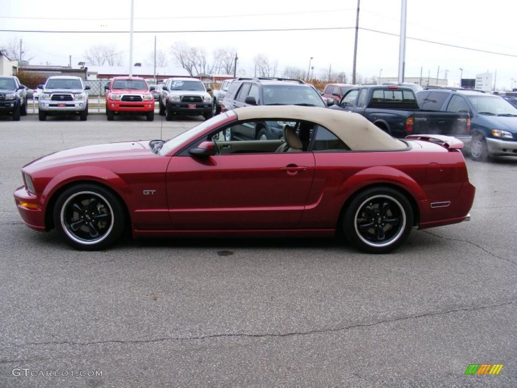 2006 Mustang GT Premium Convertible - Redfire Metallic / Light Parchment photo #2