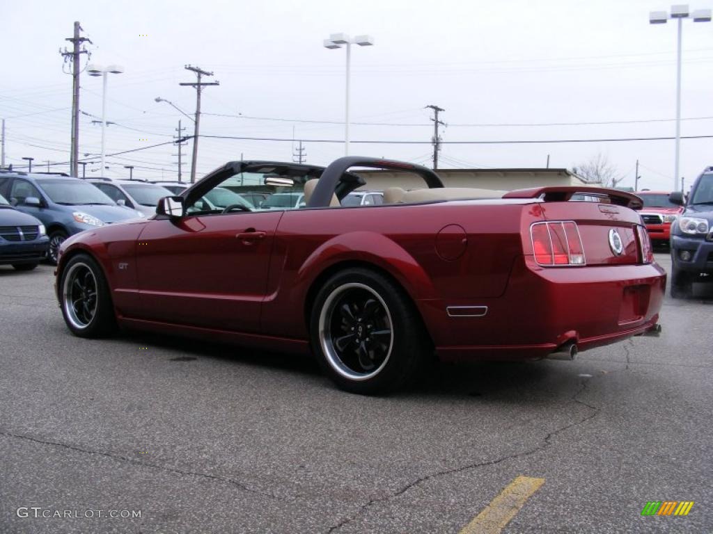 2006 Mustang GT Premium Convertible - Redfire Metallic / Light Parchment photo #6