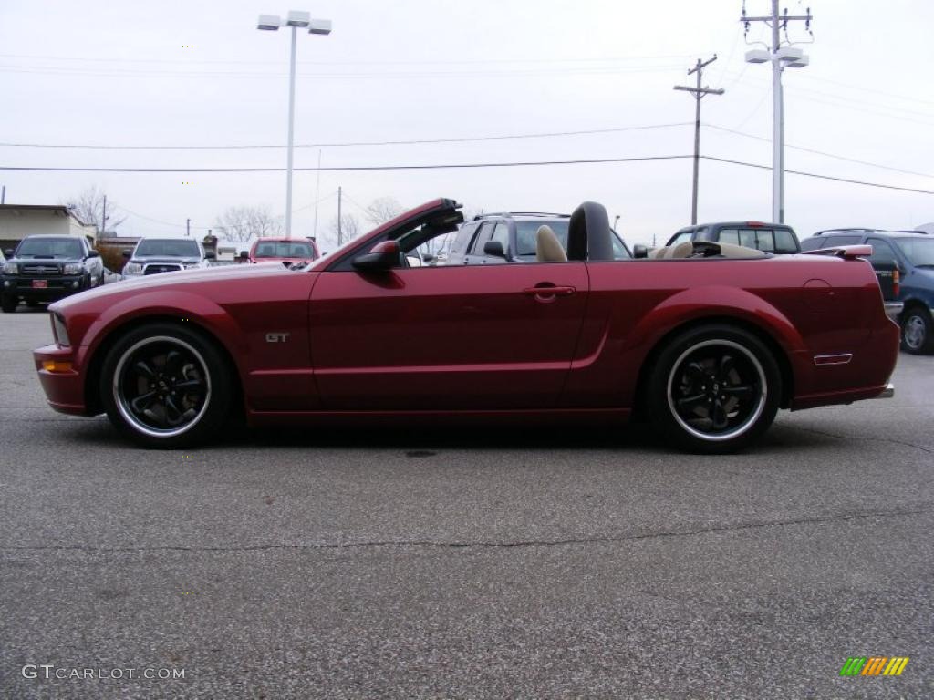 2006 Mustang GT Premium Convertible - Redfire Metallic / Light Parchment photo #7
