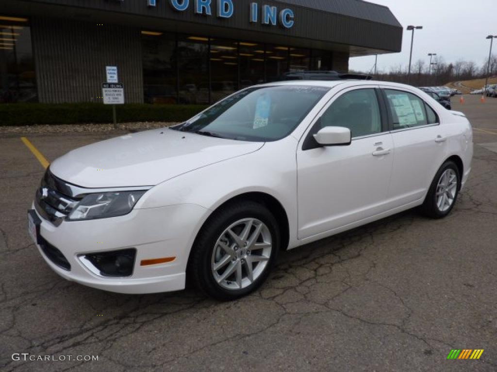 2010 Fusion SEL V6 - White Platinum Tri-coat Metallic / Charcoal Black photo #8