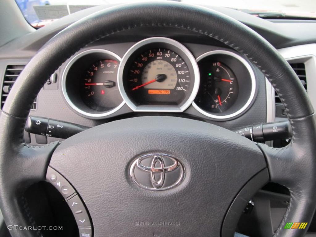 2008 Toyota Tacoma V6 SR5 Double Cab 4x4 Graphite Gray Steering Wheel Photo #40511570