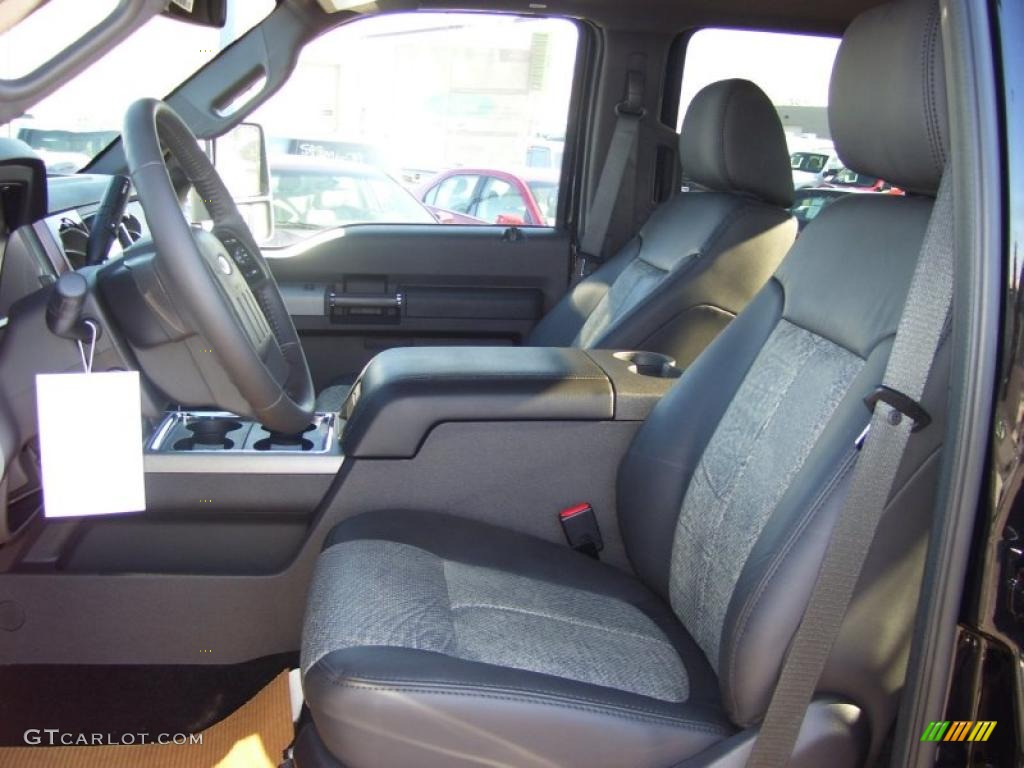 Black Two Tone Interior 2011 Ford F450 Super Duty Lariat Crew Cab 4x4 Dually Photo #40512966