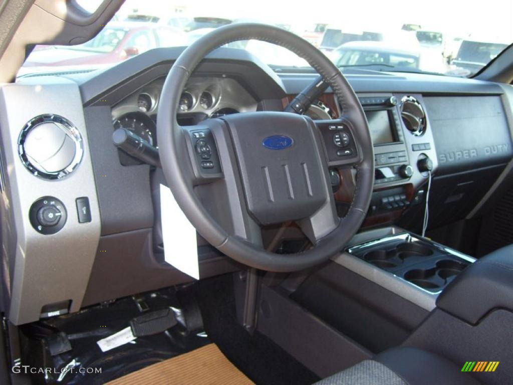 2011 Ford F450 Super Duty Lariat Crew Cab 4x4 Dually Black Two Tone Dashboard Photo #40512982