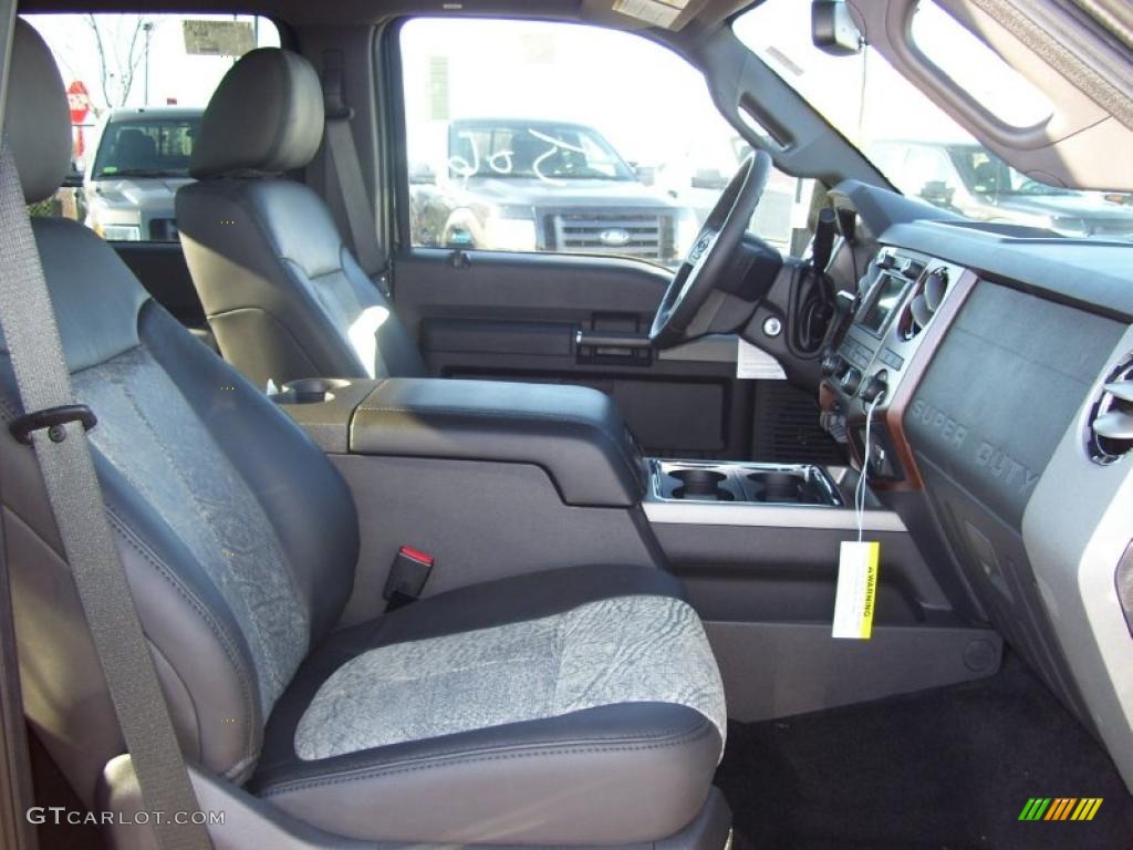 Black Two Tone Interior 2011 Ford F450 Super Duty Lariat Crew Cab 4x4 Dually Photo #40513030