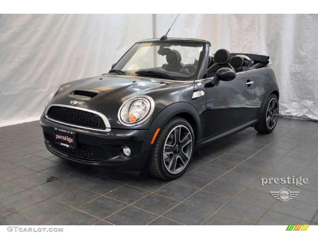 2010 Cooper S Convertible - Midnight Black Metallic / Lounge Carbon Black Leather photo #1