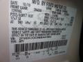 WS: White Suede 2011 Ford Edge SE Color Code