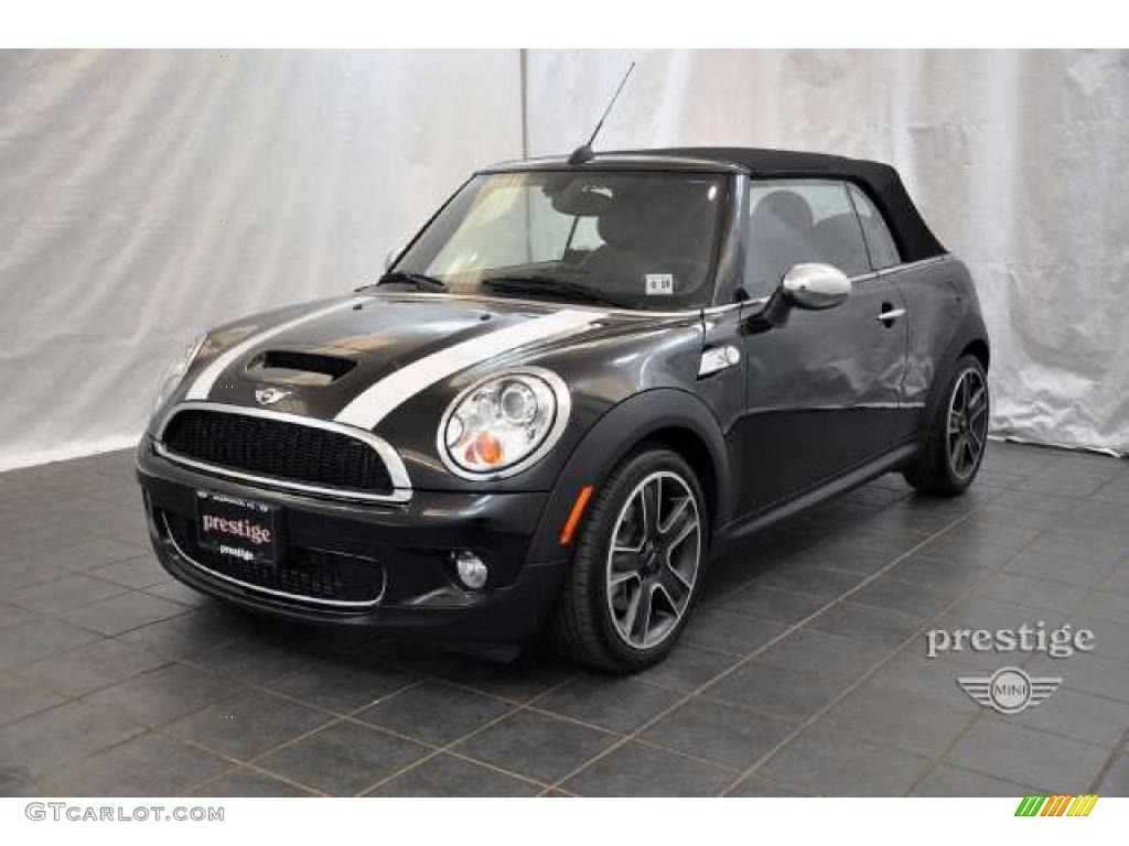 2010 Cooper S Convertible - Midnight Black Metallic / Punch Carbon Black Leather photo #1