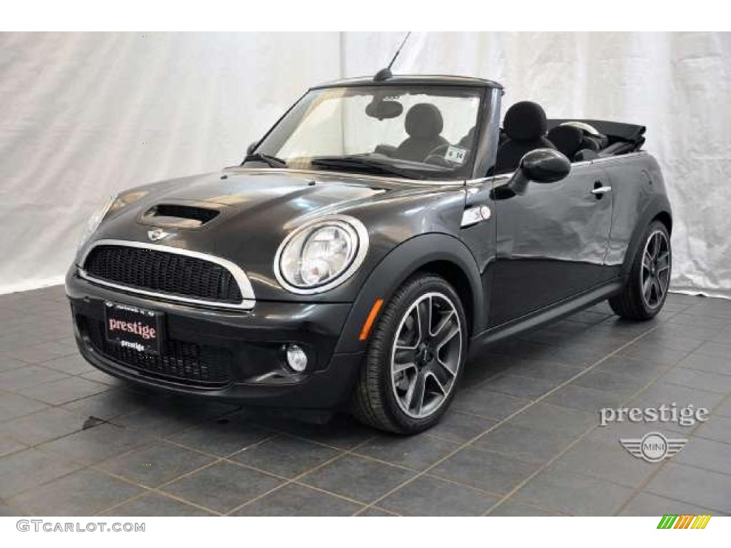 2010 Cooper S Convertible - Midnight Black Metallic / Checkered Carbon Black/Black photo #1